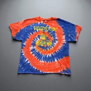 Woodstock Peace Love Music Tie Dye T-Shirt Sz Xlarge Hippie Concert Tee